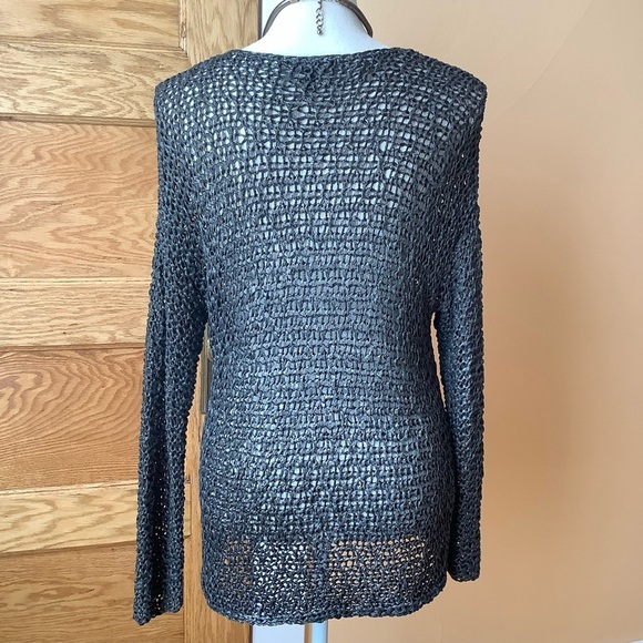 EILEEN FISHER Bronze Shimmer Knotted Open Twist Pullover Size M - Picture 4 of 14